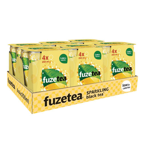 Afbeeldingen van FUZE TEA SPARKLING BLACK TEA BLIK 6X4X25CL