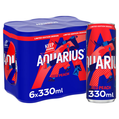 Afbeeldingen van AQUARIUS RED PEACH CAN 4X6X33CL
